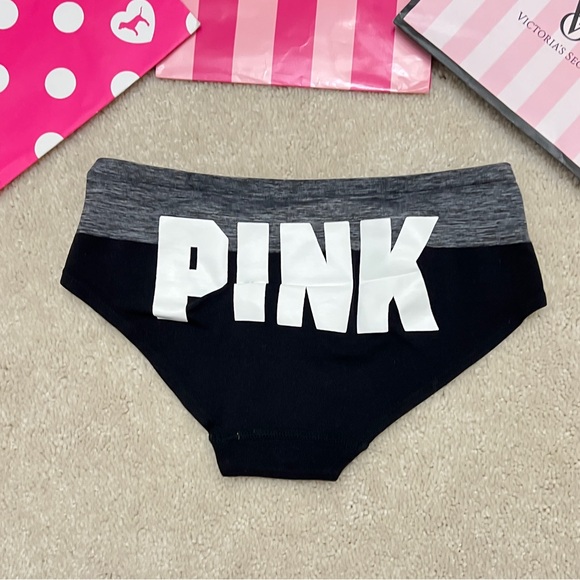 PINK Victoria's Secret Other - Victoria’s Secret PINK YOGA Gray Logo Graphic Stretch No Show Hipster Panties XS